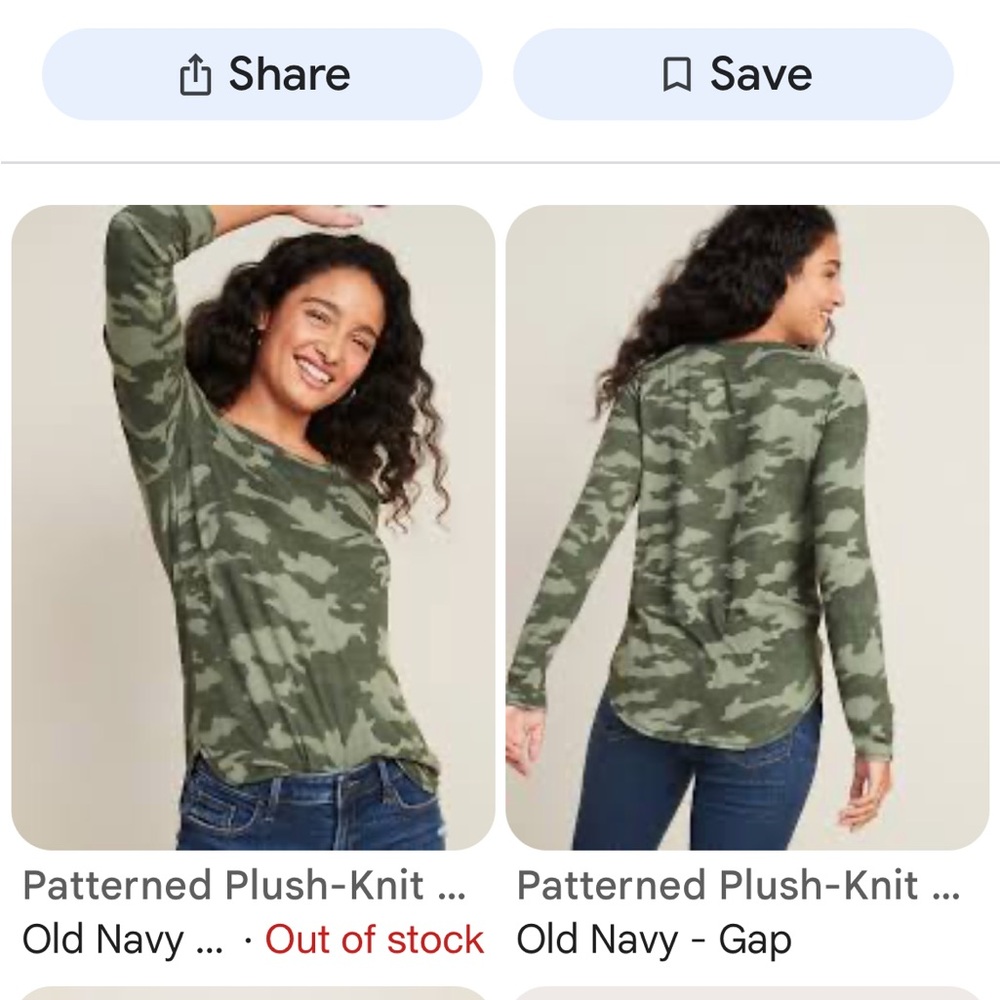 Old Navy Camouflage Knit Top